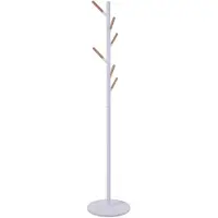 Helloshop26 Portemanteau meuble d'entrée design 172 x 37 cm acier blanc 03_0010381