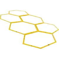 Umbro Échelle de coordination Ø57,5 CM - 6 hexagones avec connecteurs - Accessoires d'entraînement de football - Haies d'agilité - Jaune