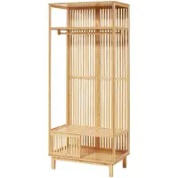 Helloshop26 Portemanteau meuble d'entrée design 187 x 80 x 47 cm bambou naturel 03_0010390