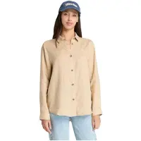 Timberland Linen Long Sleeve Shirt Beige L Femme