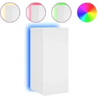 vidaXL Armoire TV murale avec lampes LED blanc 30,5x35x70 cm