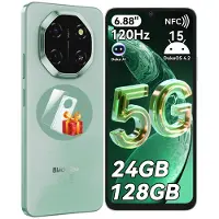 Blackview Smartphone WAVE 10 sans abonnement, Android 16, 32 + 128 Go, double SIM, 120 Hz, 6,88 pouces, 32 MP, Live Photos, 5 000 mAh, Face ID, Wi-Fi 5G, Doke OS 5.0