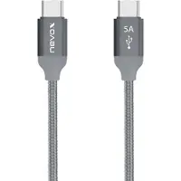 Nevox USB Type C zu Type C USB 2.0 Kabel 20V/5A (100W) Emark IC 1M silbergrau