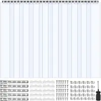 Vevor Rideau Lanière PVC 1,5x2,4 m Rideau Lamelle Plastique Transparent de Porte