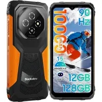 Blackview FORT 1, téléphone portable outdoor sans contrat, 12+128 Go, batterie 10000 mAh, écran 6,56 pouces, Android 15, NFC, 390g, double SIM, lecteur d'empreintes digitales, IP69K, écran 90Hz
