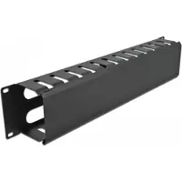 DeLOCK 19" Kabelmanagement mit 4 Öffnungen 2 HE schwarz