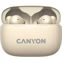 Canyon Casque Bluetooth TWS-10, intra-auriculaire, avec réduction de bruit (ANC), Bluetooth, avec commandes tactiles, couleur beige,au détail - Casque - 20 kHz