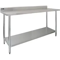KuKoo Établi en Acier Inoxydable Préparation Cuisine - 180 cm de Largeur