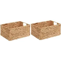 vidaXL Paniers de rangement 2 pcs Naturel 38 x 28 x 15 cm