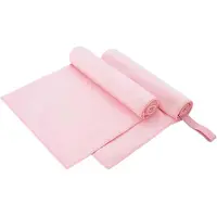 vidaXL Serviettes de sport 2 pcs Rose 100 x 50 cm