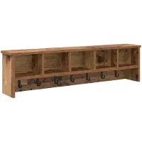 vidaXL Porte-manteau mural avec étagère Bois ancien 100 x 16 x 26 cm