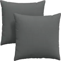 vidaXL Coussins de canapé 2 pcs Gris foncé 80 x 80 cm tissu