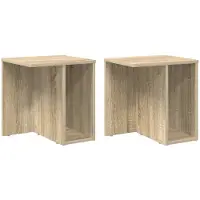 vidaXL Table D'appoint 2 Pcs Chêne Sonoma 37 X 32 X 40 Cm