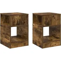 vidaXL Table d'appoint 2 pcs Chêne fumé 30,5 x 30 x 45 cm