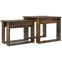 vidaXL Table basse set 2 pcs Chêne fumé Bois composite