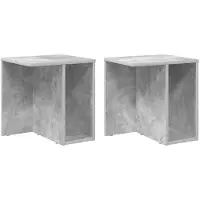 vidaXL Table d'appoint 2 pcs Gris béton 37 x 32 x 40 cm