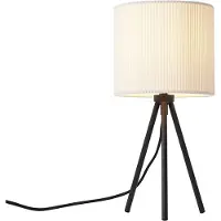 QAZQA Lampe de table trépied moderne blanche avec abat-jour en velours - Luz