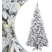 vidaXL Arbre de Noël artificiel pliable Blanc 210 cm PE et PVC