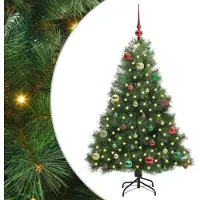 vidaXL Sapin de Noël artificiel avec 150 LED Vert 150 cm PE et PVC