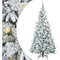 vidaXL Arbre de Noël artificiel pliable Blanc 210 cm PE et PVC