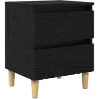 vidaXL Armoire de lit Chêne noir 40 x 35 x 50 cm Bois d'ingénierie