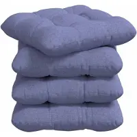 vidaXL Coussins de siège 4 pcs Bleu denim 40 x 40 x 12 cm tissu