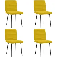 vidaXL Chaises de salle à manger 4 pcs. Jaune velours