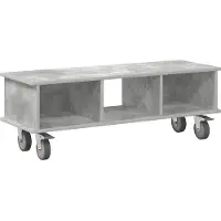 vidaXL Support TV , 100 x 35 x 35 cm, gris béton, panneau de fibres de bois