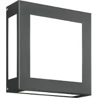 CMD 62 Applique murale acier inoxydable anthracite verre opale IP44 28x28cm