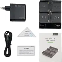 Accsoon TopRig 100W 4-Bay NP-F Fast Charger + EU GaN Charger