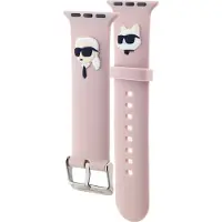 Karl Lagerfeld Bracelet Apple Watch 42 mm en caoutchouc 3D rose