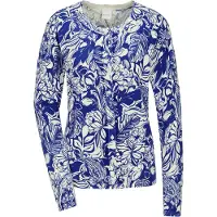 MADELEINE Cardigan bleu / blanc cassé