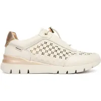 Pikolinos pour femme. W4R-6707C1 Baskets en cuir blanc cassé Cantabria (38), Beige, 1 à 3 cm, Lacets, Casuel