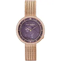 Holzkern Montre femme à âme en bois Coralline améthyste/or rose avec 2 bracelets