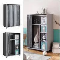 Vicco Armoire Doros Gris 100x146.6cm avec boxes pliables, Model 40644