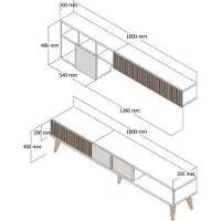 Skye Decor , Milan TV - Walnut, Anthracite, Meubles TV, noyer, 180 x 40 x 35 cm