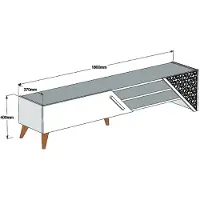 Skye Decor , Beril 2 - Walnut, Meuble TV, noyer, 100 % PANNEAUX DE SPANCE REVÊTUS DE MÉLAMINE, 180 x 40 x 37 cm