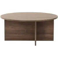 Hannah Home Table basse en bois "Soleil" - 90 x 90 x 40 cm - Noyer