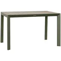 Hespéride Table De Jardin Rectangulaire Alu Evasion 4 Places Effet Bois Lin Et Laurier -