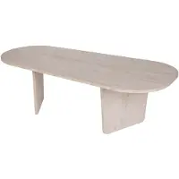 Hannah Home Table basse en bois "Ovalis" - 130 x 65 x 40 cm - Travertin