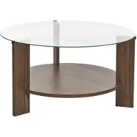 Hannah Home Table basse en bois "Clara" - 75 x 75 x 40 cm - NoyerTransparent