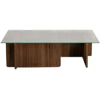 Hannah Home Table basse en bois "Flavio" - 105 x 65 x 30 cm - Noyer