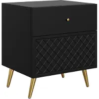 HABITAT ET JARDIN Table de chevet "Temerra 2SZ" 50 x 42 x 57 cm - Noir
