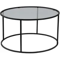 Hannah Home Table basse en métal "Aurum" - 80 x 80 x 43 cm - Noir Gris