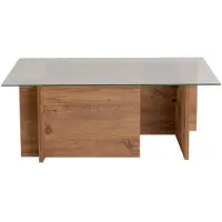 Hannah Home Table basse en bois "Vetrino" - 105 x 65 x 40 cm - Pin atlantique