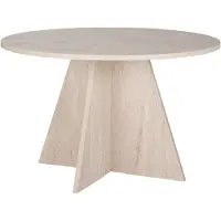 Hannah Home Table à manger en bois "Virella" - 120 x 120 x 75 cm - Travertin