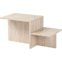 Hannah Home Table basse en bois "Harmony" - 80 x 40 x 40 cm - Travertin