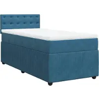 Syfax Sommier à lattes de lit avec matelas bleu 80x200 cm velours