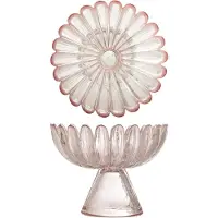 Bloomingville - Nalu Pedestal Bowl - Rose - Glass