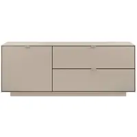 CALICOSY - Meuble TV 1 porte 2 abattantsReproduction sable L160 cm VIKA